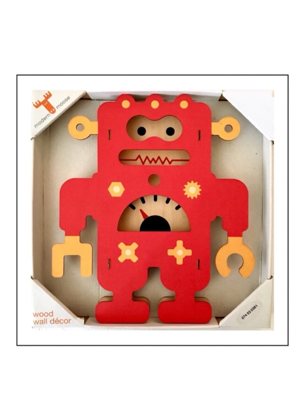 Kid’s 3D Robot Wooden Wall Hanging by Modern Moose